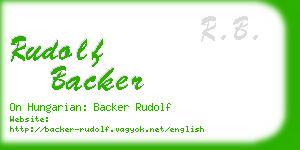 rudolf backer business card